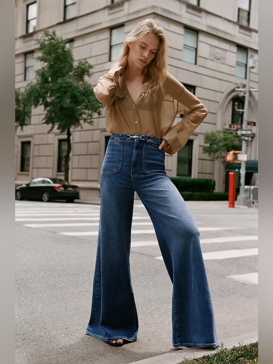 Pilcro Pants - Anthropologie Pilcro Uptown High-Rise Wide-Leg Jeans N262-7